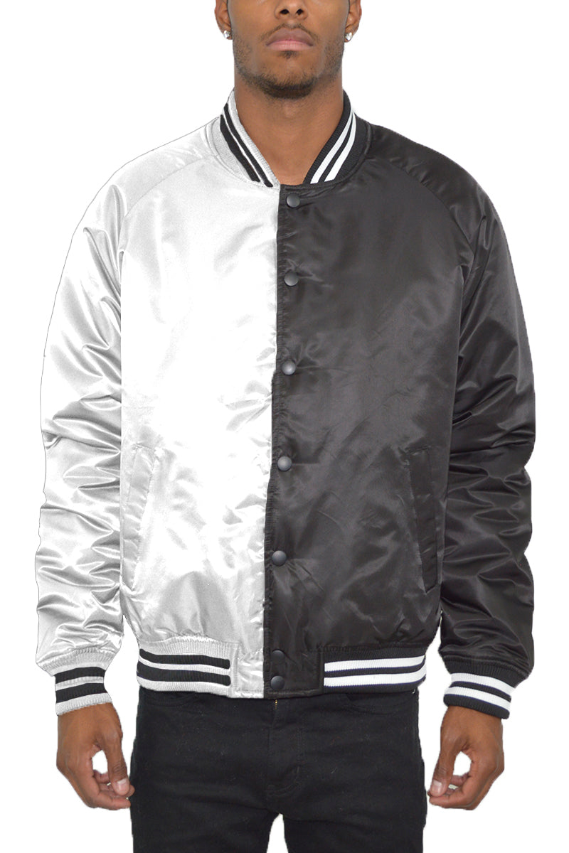 Two Tone Varsity Bomber Jacket-5