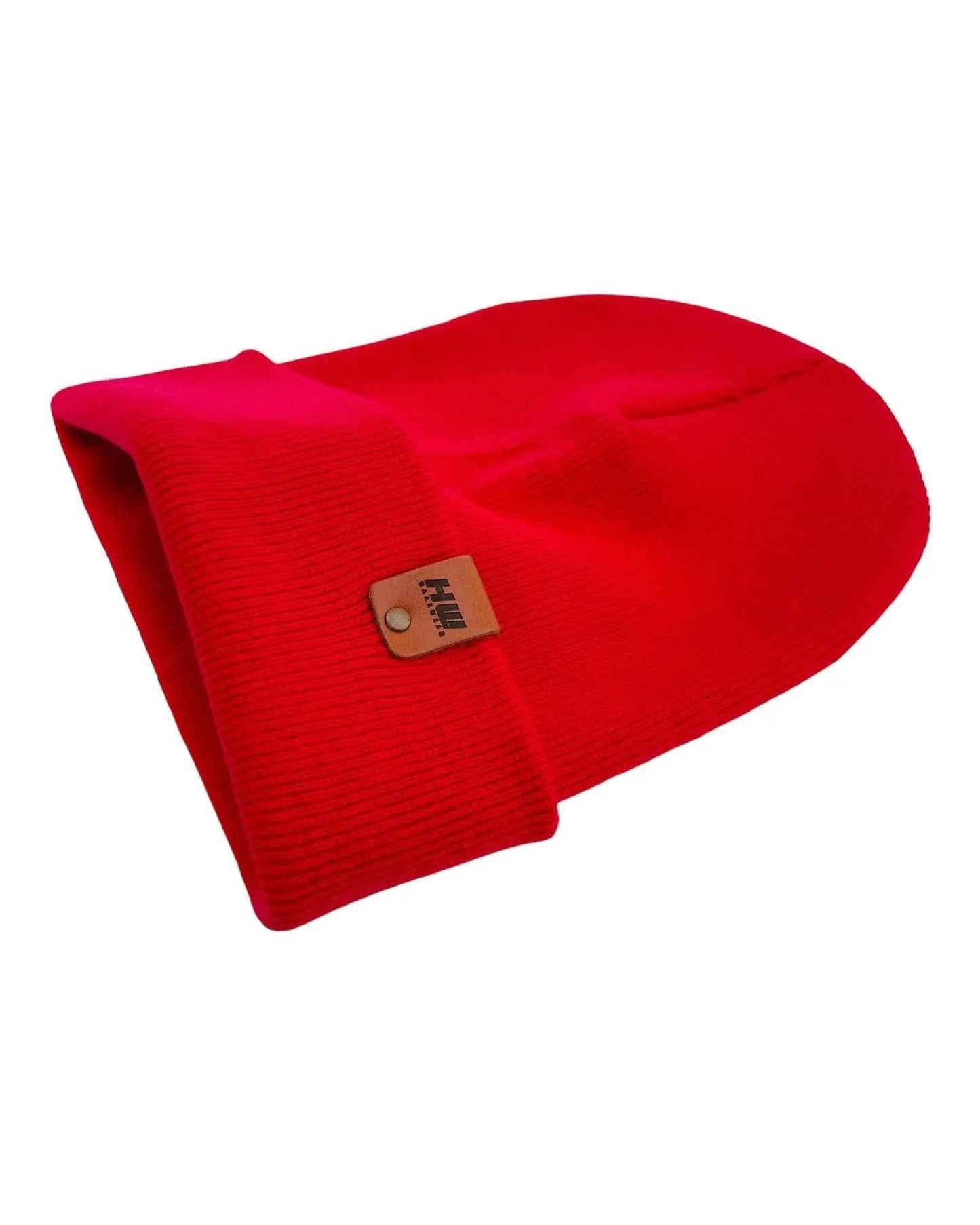 HAAKWEAR Knit Cuffed Classic Beanie / Hat - Scarlet Red, Made in USA-1