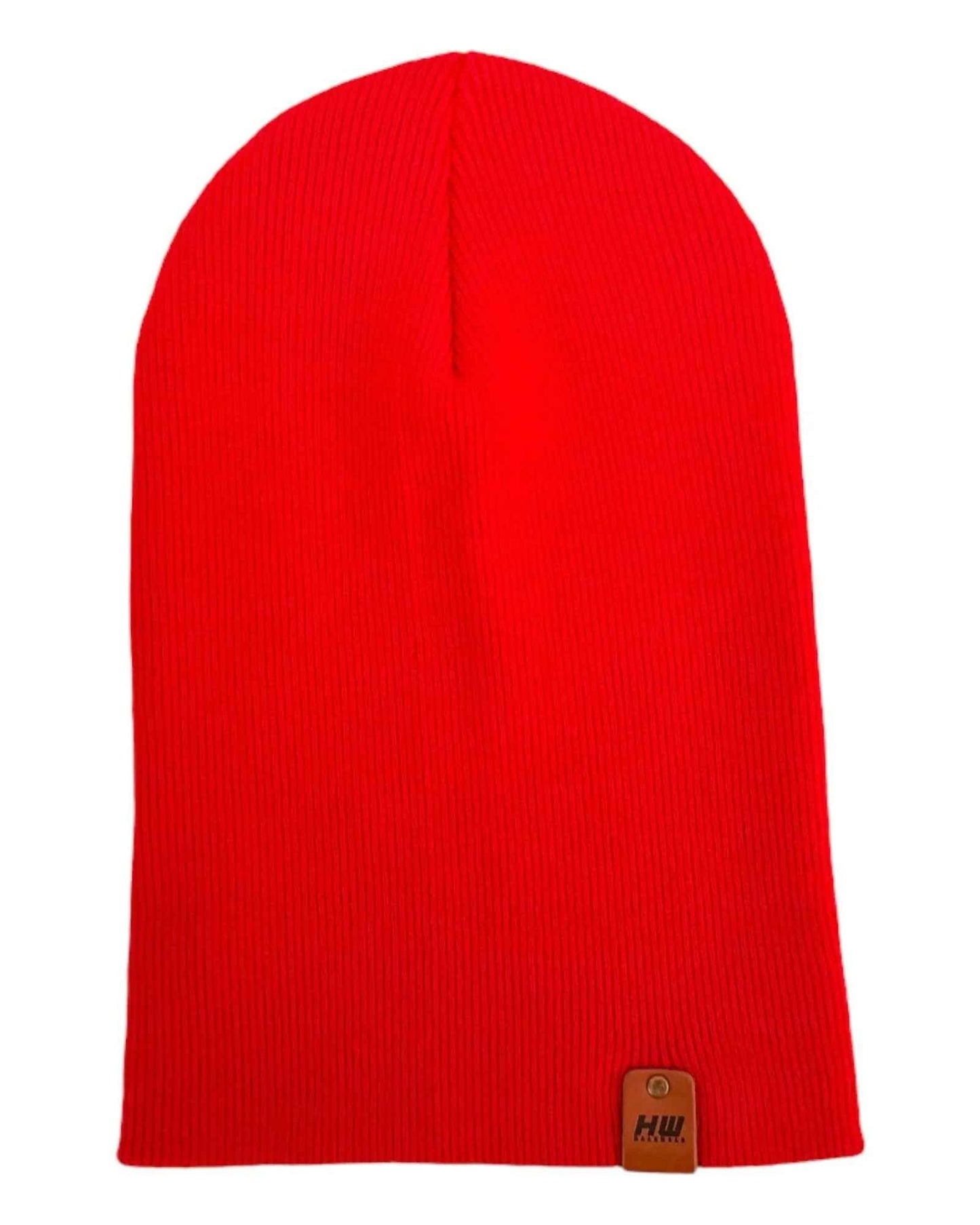 HAAKWEAR Knit Cuffed Classic Beanie / Hat - Scarlet Red, Made in USA-2