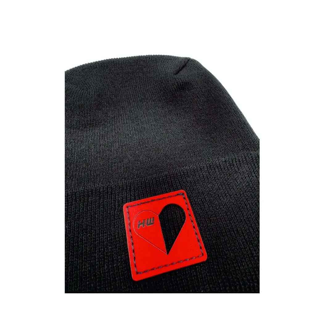 Haakwear Exclusive Love-Inspired H-Stitch Beanie – Limited Edition | Black Hat with Love Heart-3