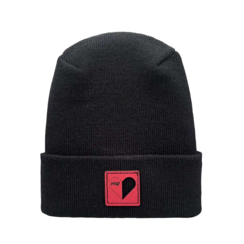 Haakwear Exclusive Love-Inspired H-Stitch Beanie – Limited Edition | Black Hat with Love Heart-0