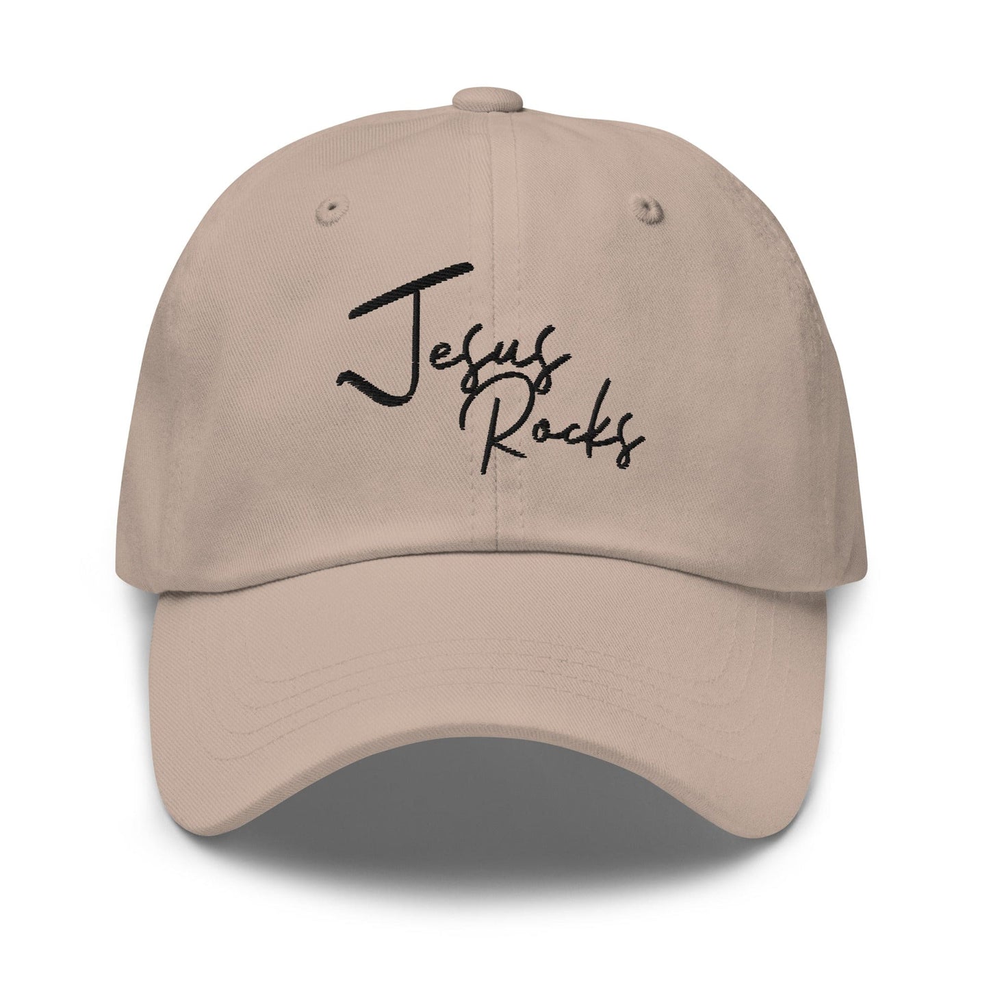 Embroidered Baseball Cap - Adjustable - Jesus Rocks-4