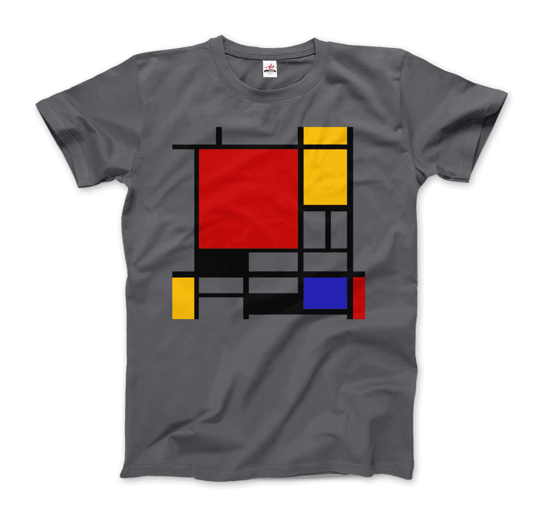 Piet Mondrian - Composition with Red, Yellow, and Blue - 1942 Artwork T-Shirt-3