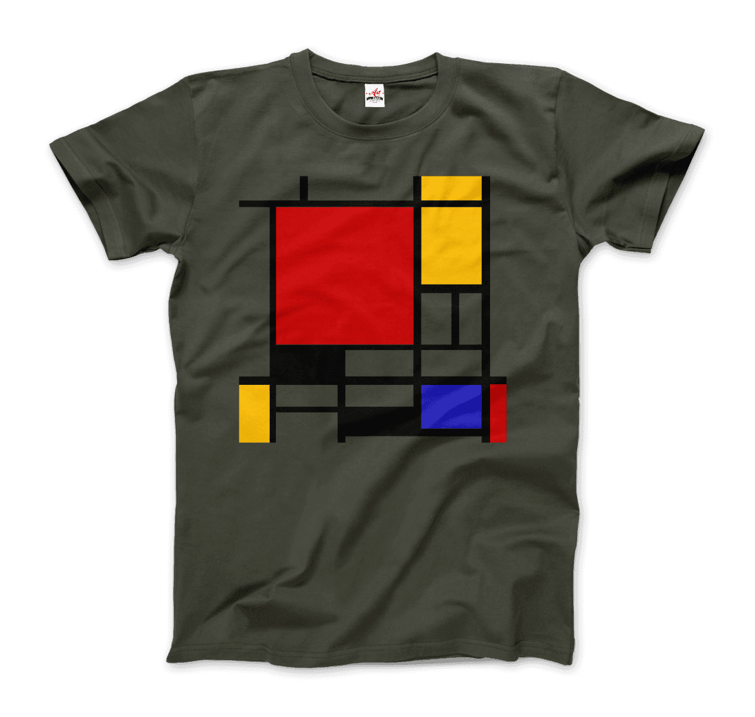 Piet Mondrian - Composition with Red, Yellow, and Blue - 1942 Artwork T-Shirt-9