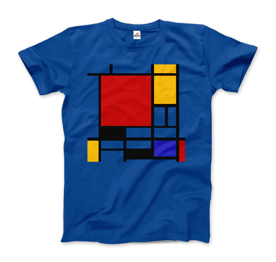 Piet Mondrian - Composition with Red, Yellow, and Blue - 1942 Artwork T-Shirt-8