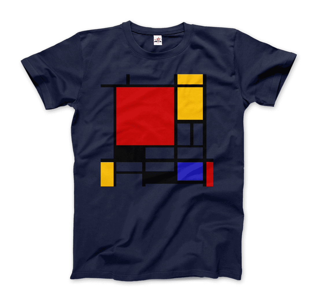 Piet Mondrian - Composition with Red, Yellow, and Blue - 1942 Artwork T-Shirt-11