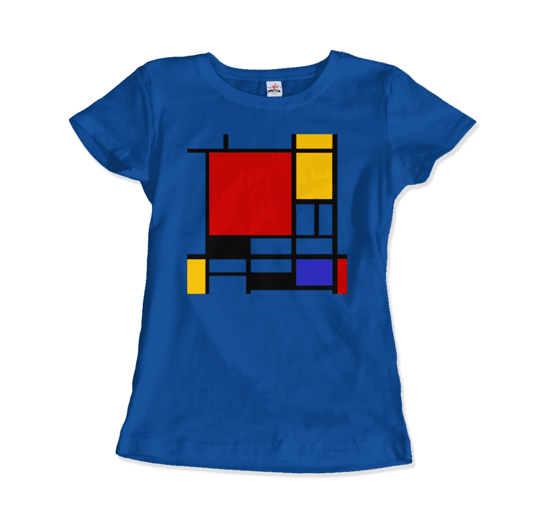 Piet Mondrian - Composition with Red, Yellow, and Blue - 1942 Artwork T-Shirt-15