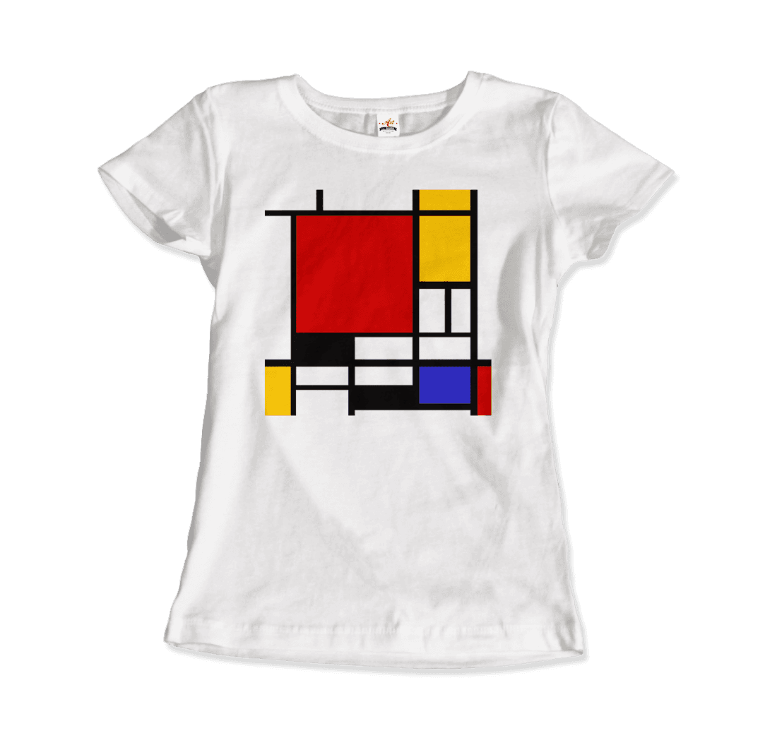 Piet Mondrian - Composition with Red, Yellow, and Blue - 1942 Artwork T-Shirt-12