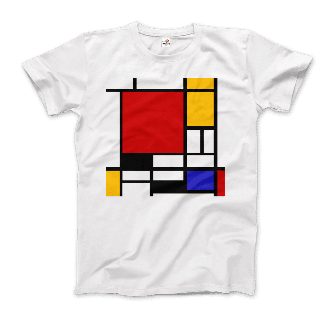 Piet Mondrian - Composition with Red, Yellow, and Blue - 1942 Artwork T-Shirt-5