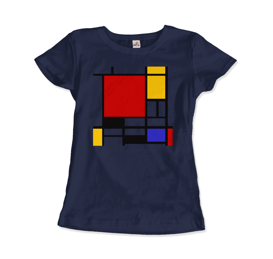 Piet Mondrian - Composition with Red, Yellow, and Blue - 1942 Artwork T-Shirt-18